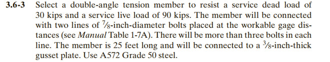 3 . 6 - 3 Select a double - angle tension member