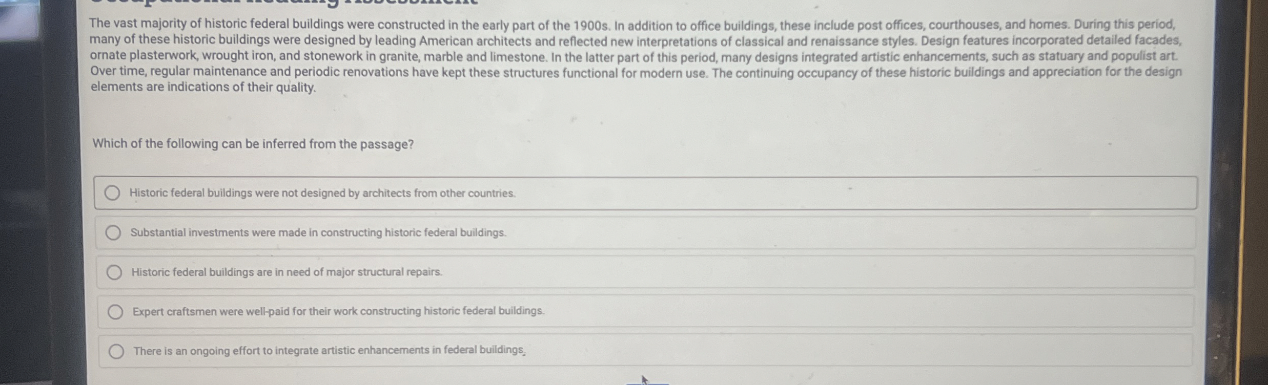 The vast majority of historic federal buildings