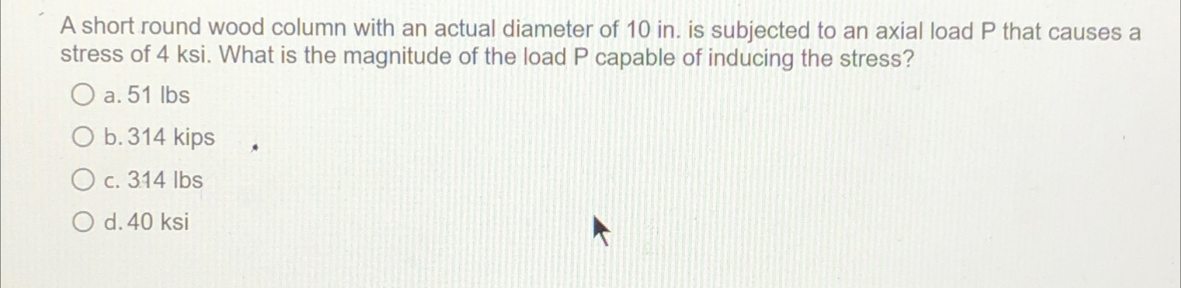 A short round wood column with an actual diameter