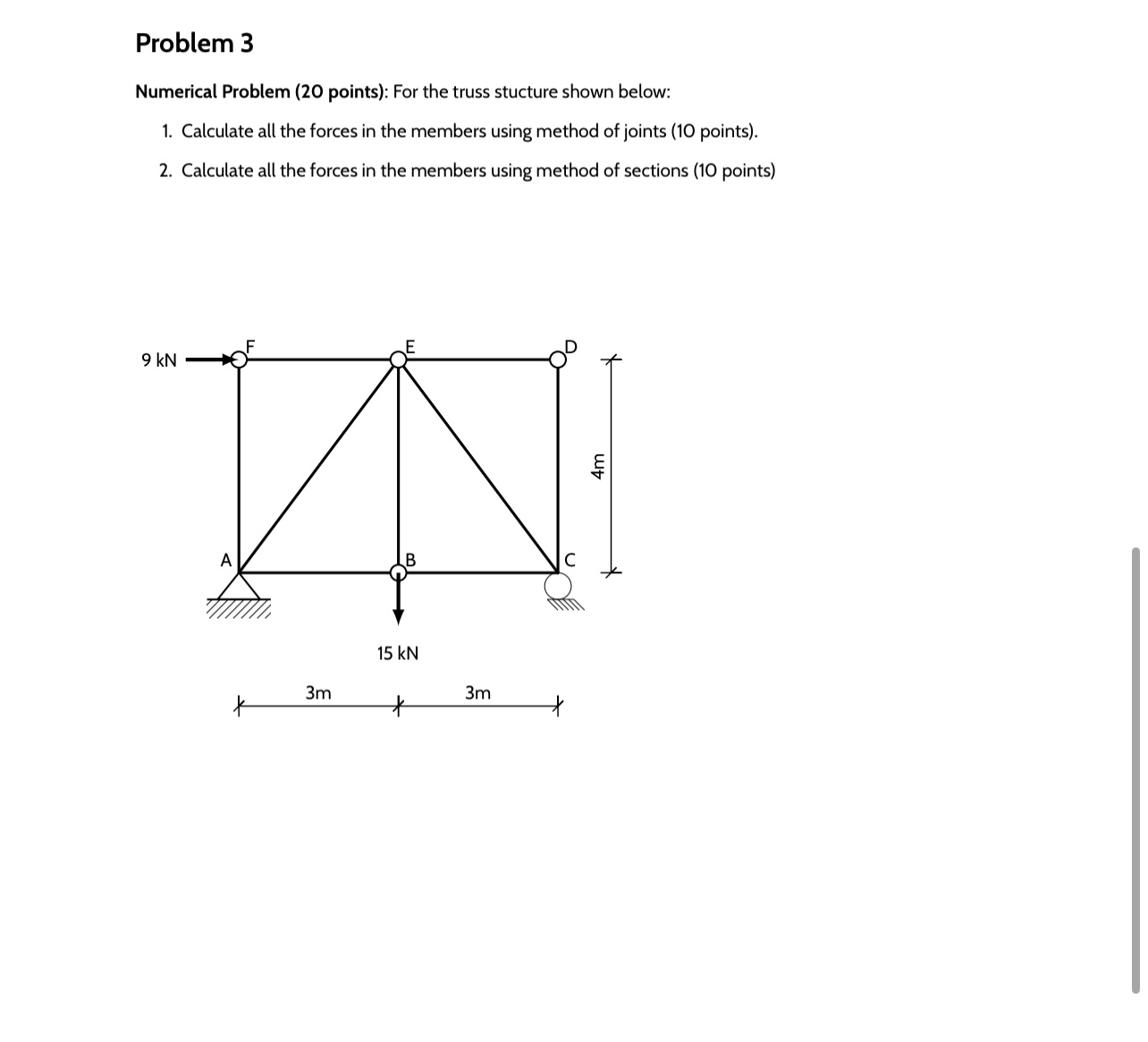 Problem 3 Numerical Problem ( 2 0 points ) : For