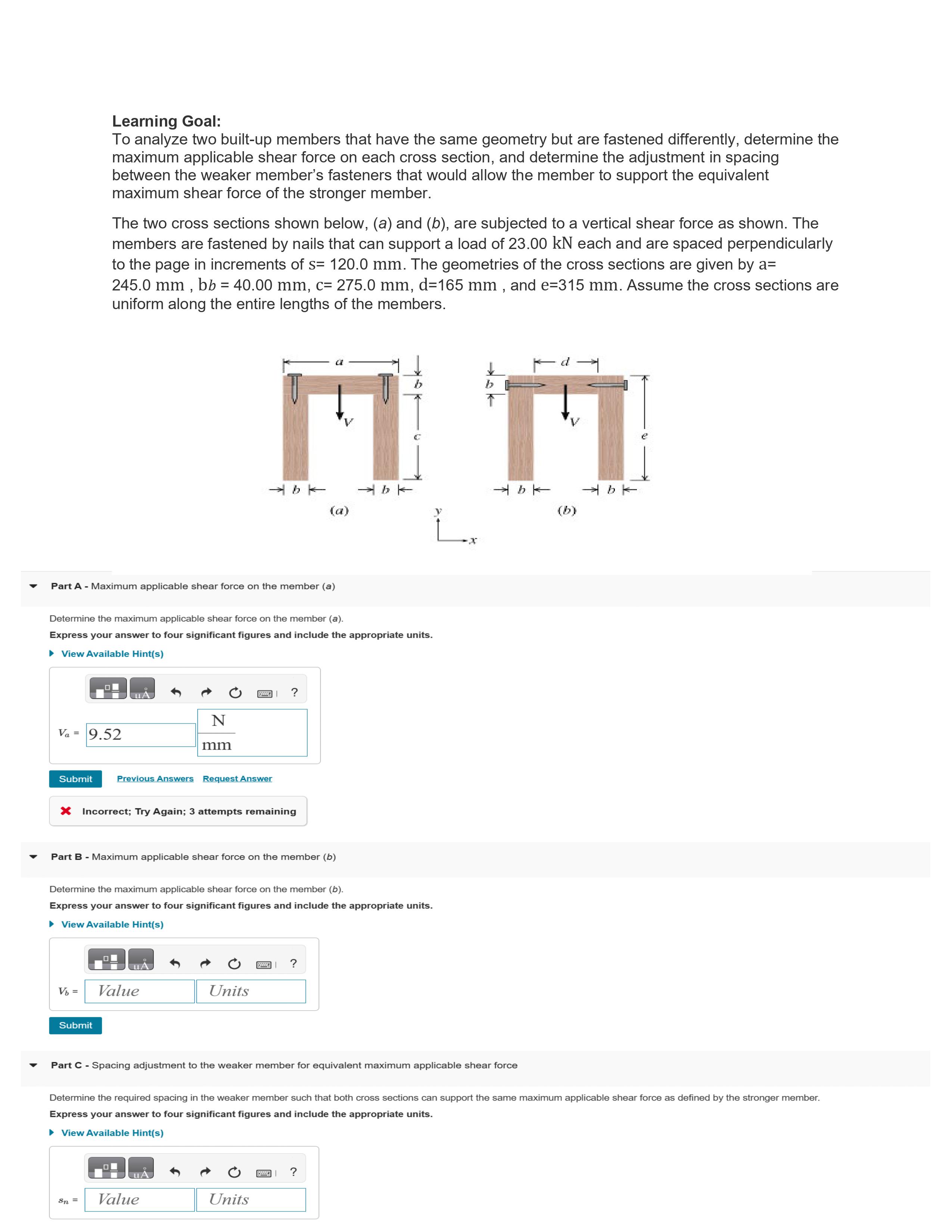 Learning Goal: To analyze two built - up members