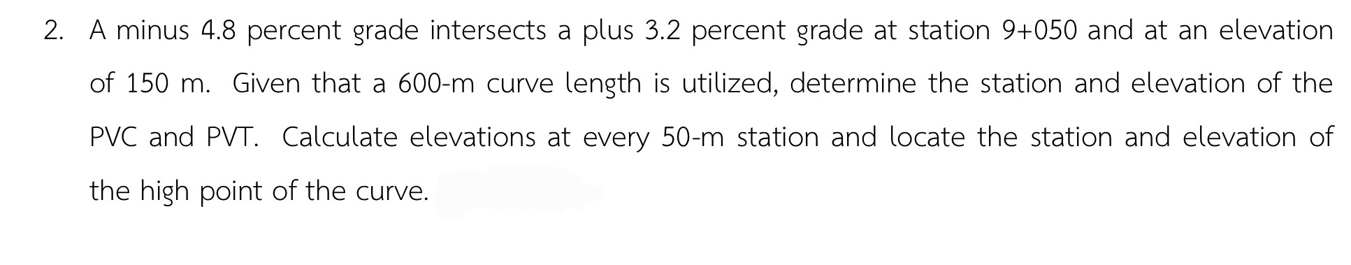 A minus 4 . 8 percent grade intersects a plus 3 .