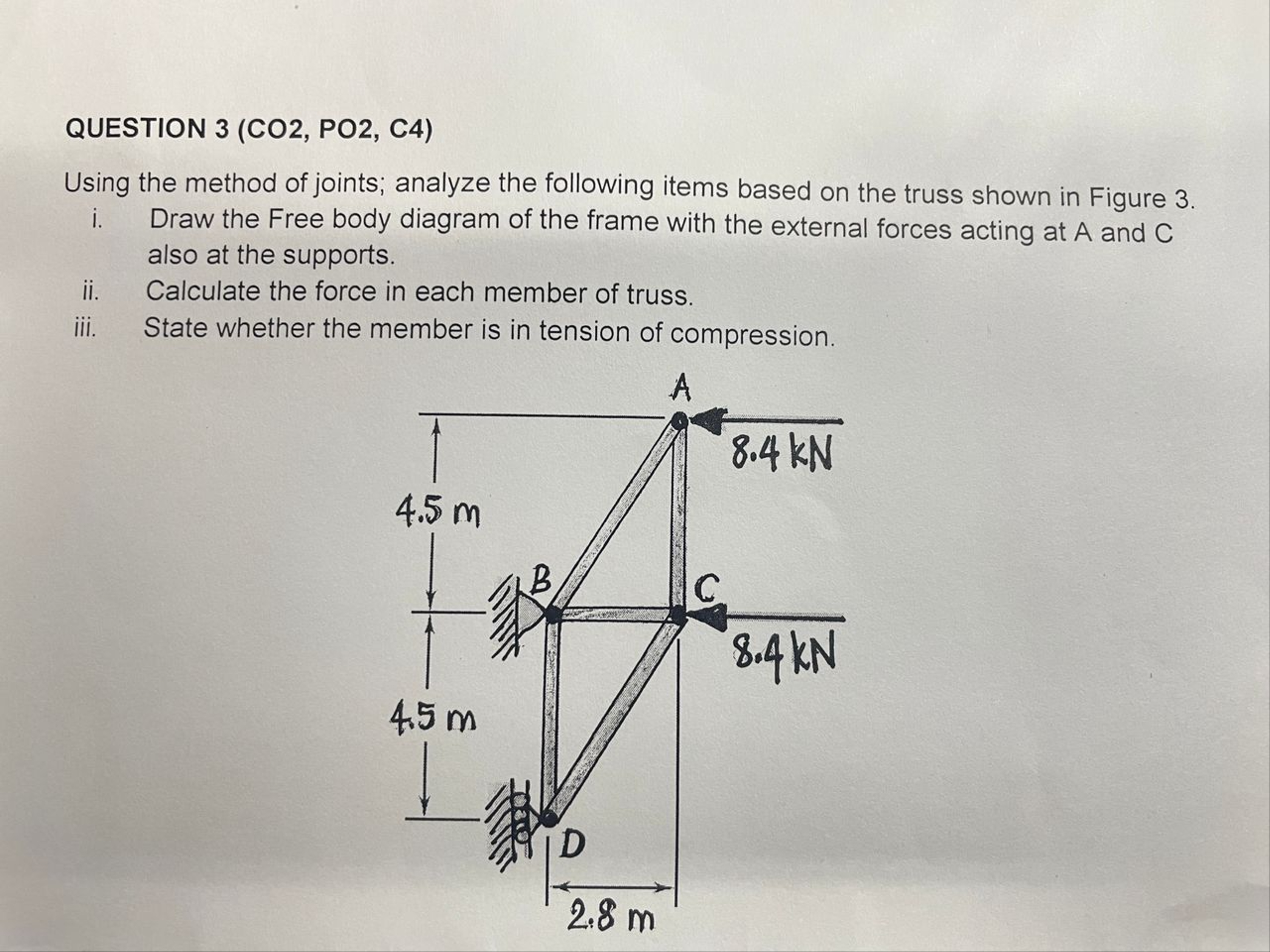 QUESTION 3 ( C O 2 , P O 2 , C 4 ) QUESTION 3 (