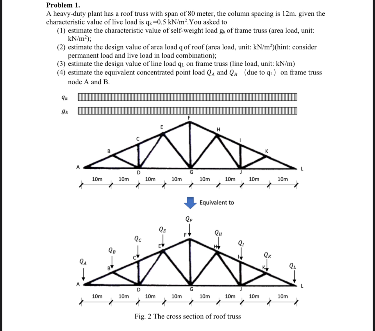 Problem 1 . A heavy - duty plant has a roof truss