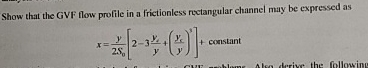 Show that the GVF flow profile in a frictionless