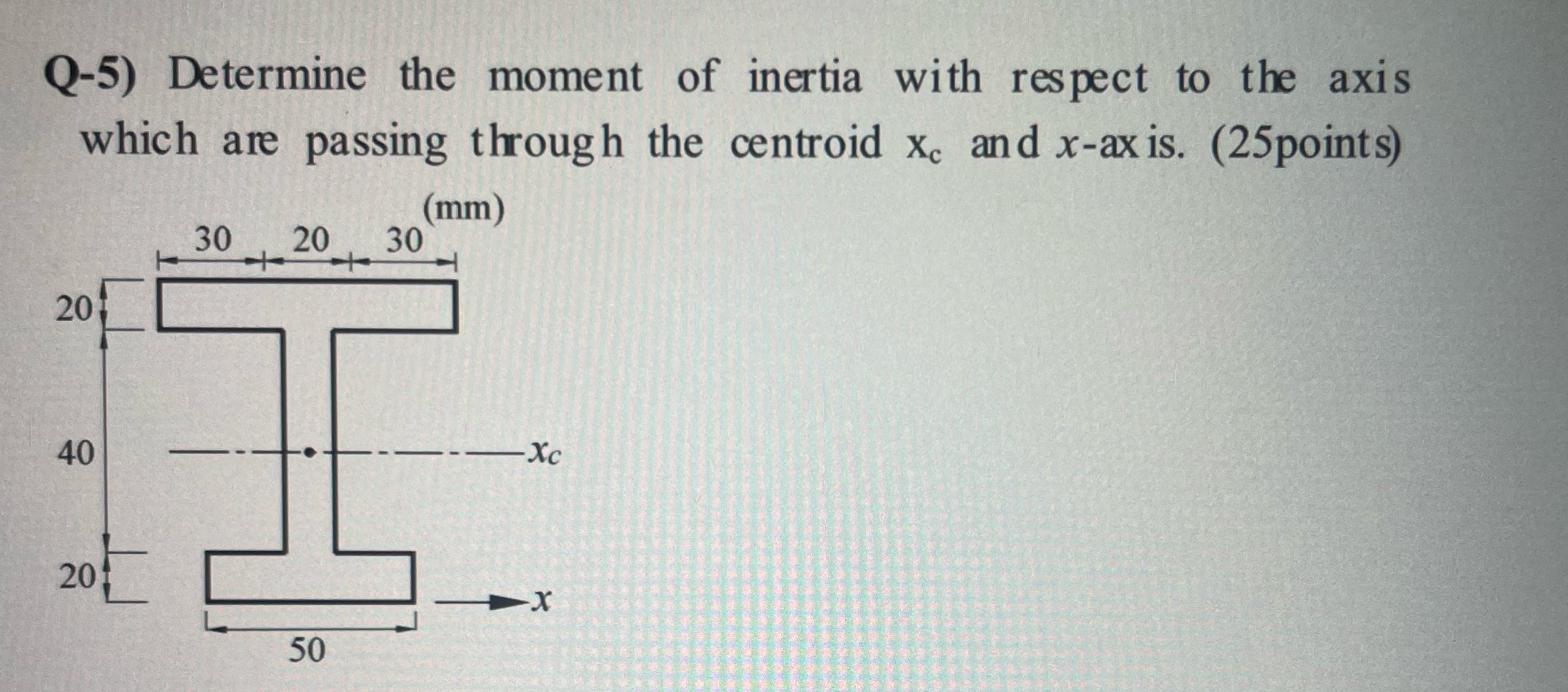 Determine the moment of inertia with respect to