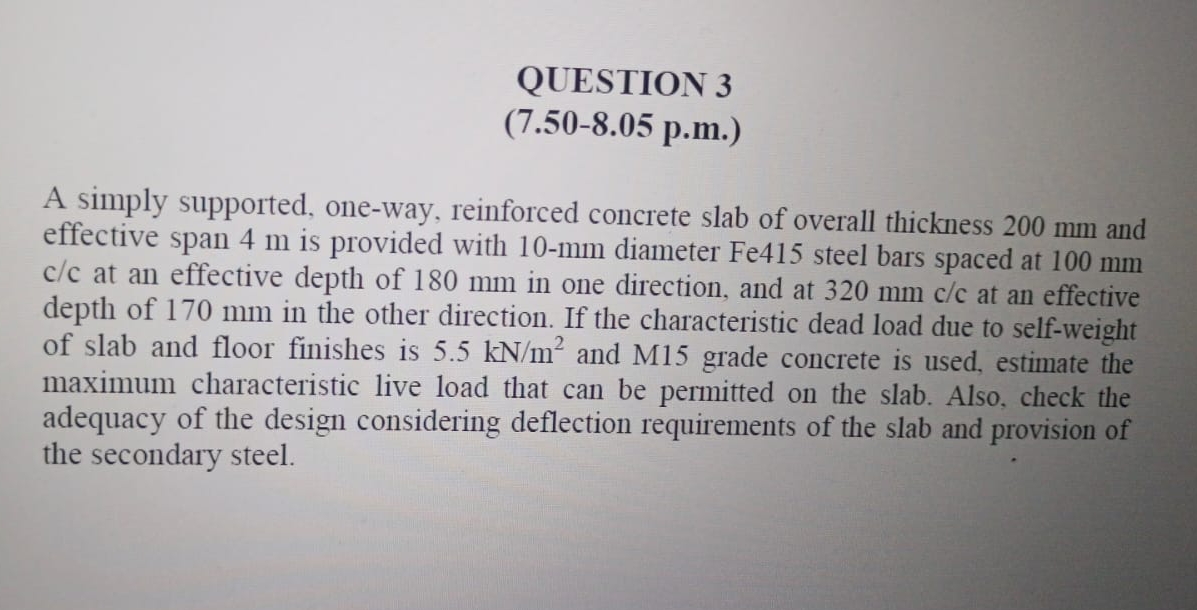 QUESTION 3 ( 7 . 5 0 - 8 . 0 5 p . m . ) A simply