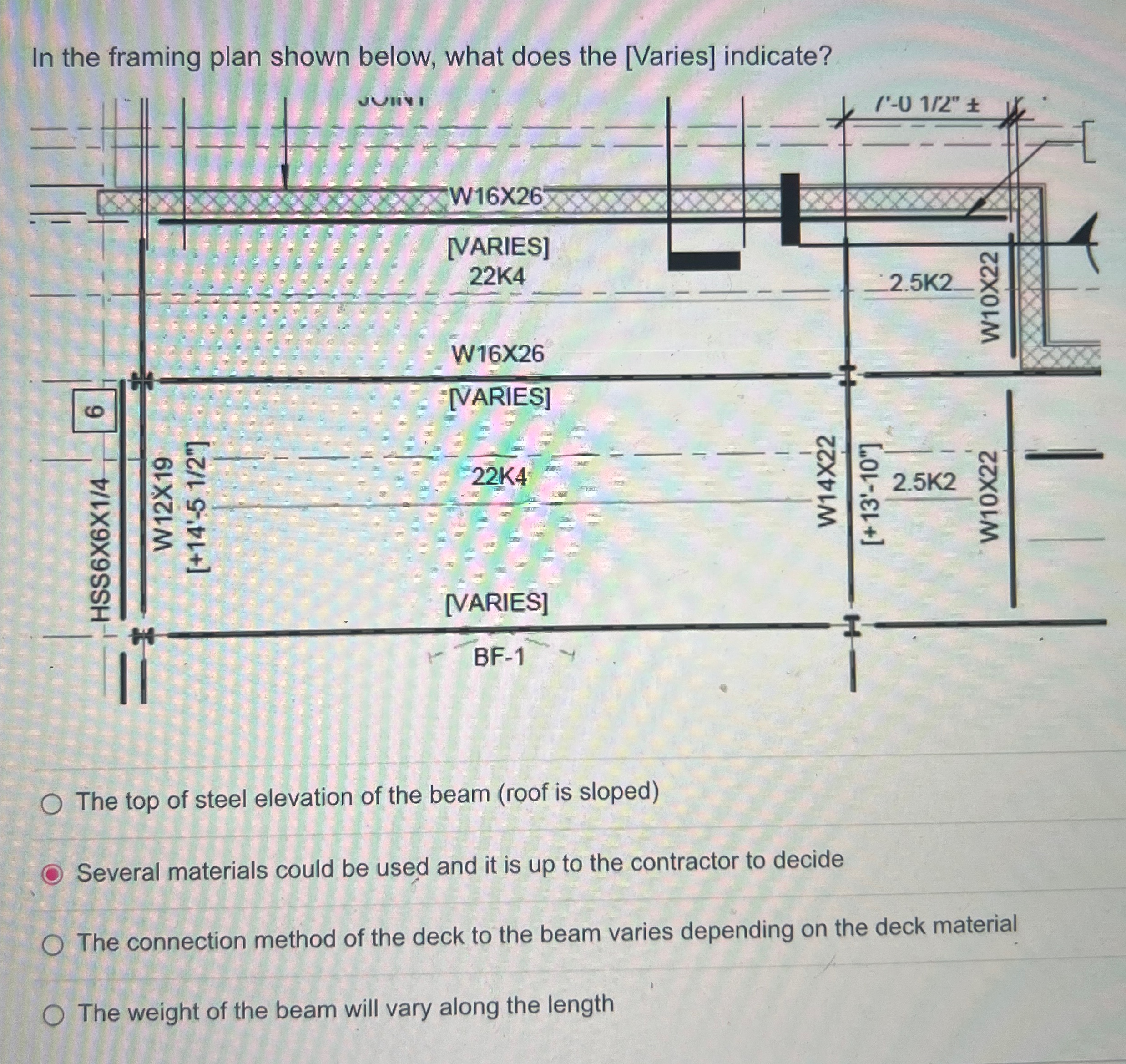 In the framing plan shown below, what does the [