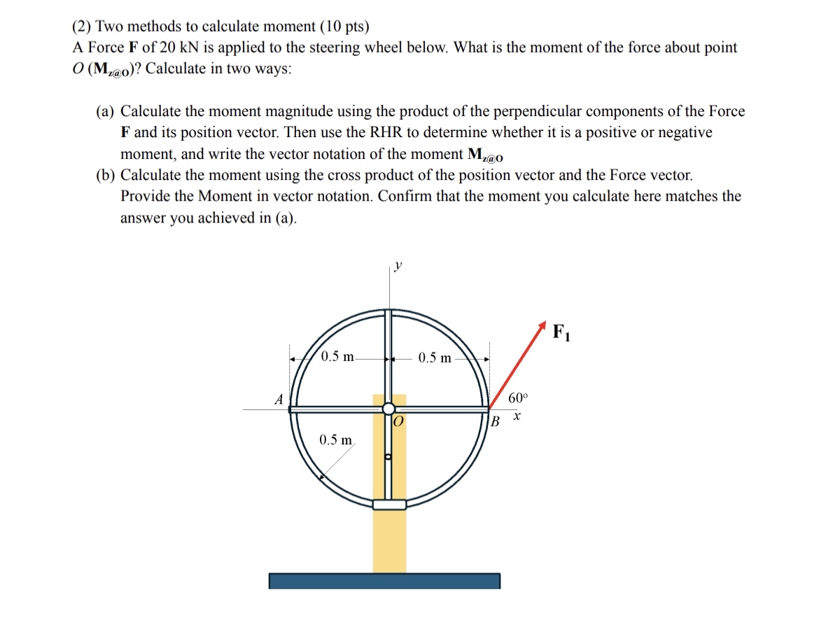 ( 2 ) Two methods to calculate moment ( 1 0 pts )