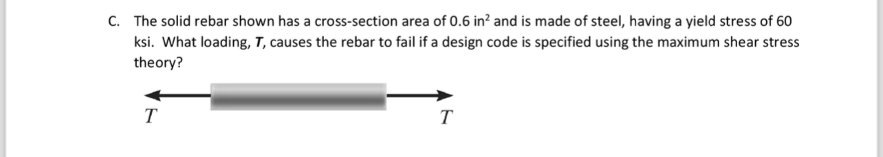 C . The solid rebar shown has a cross - section