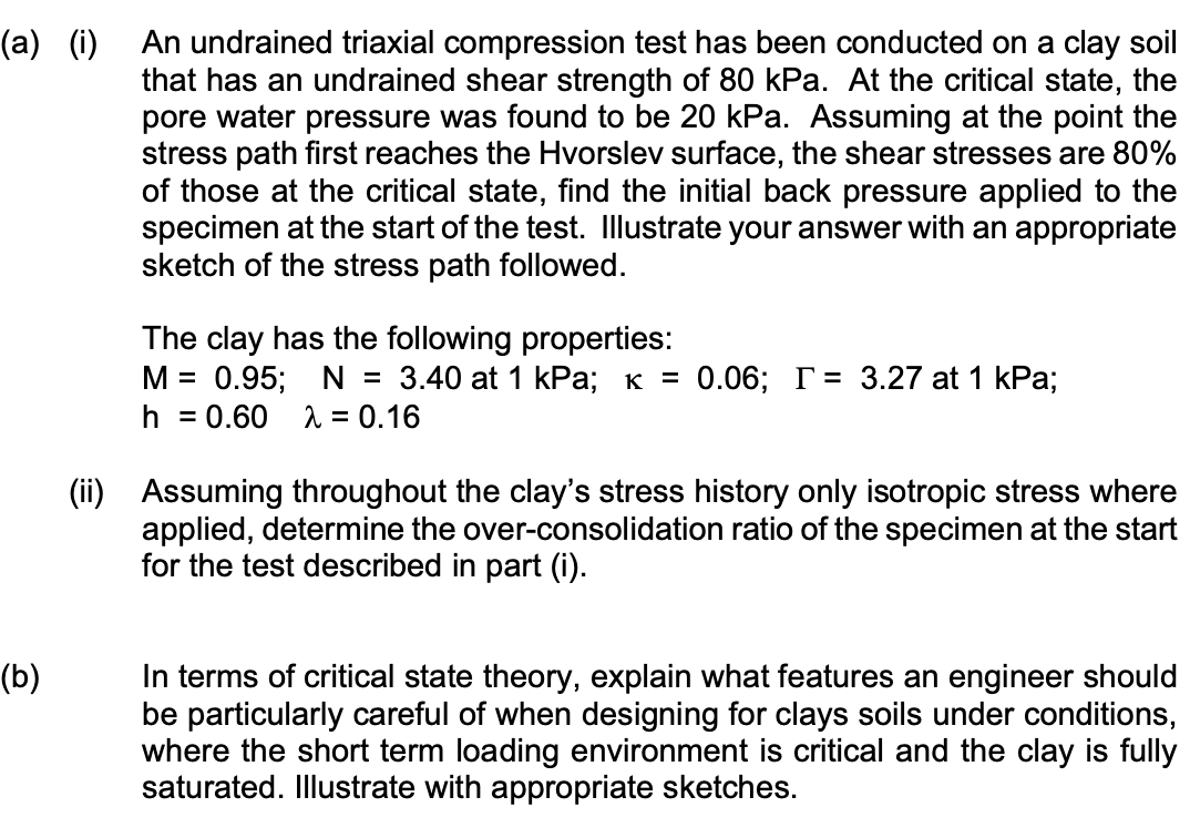 An undrained triaxial compression test has been
