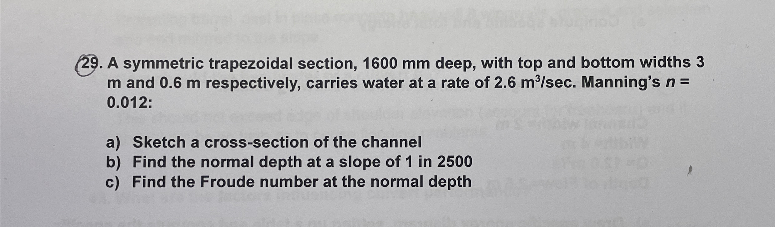 A symmetric trapezoidal section, 1 6 0 0 m m