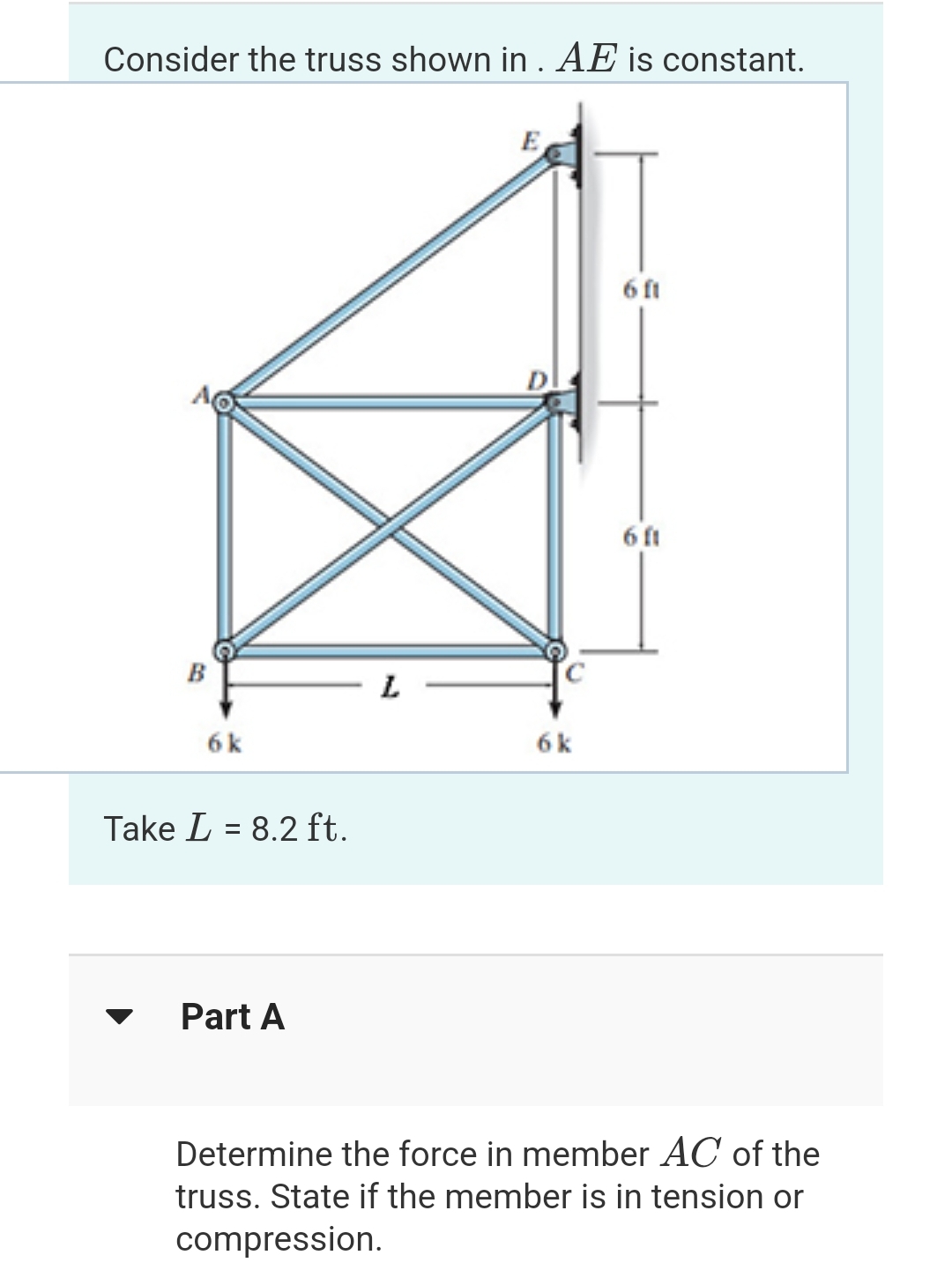 Consider the truss shown in . A E is constant.