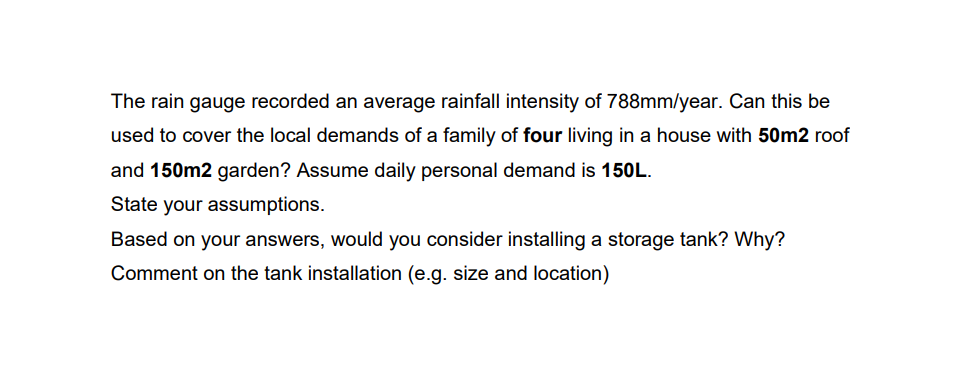 The rain gauge recorded an average rainfall