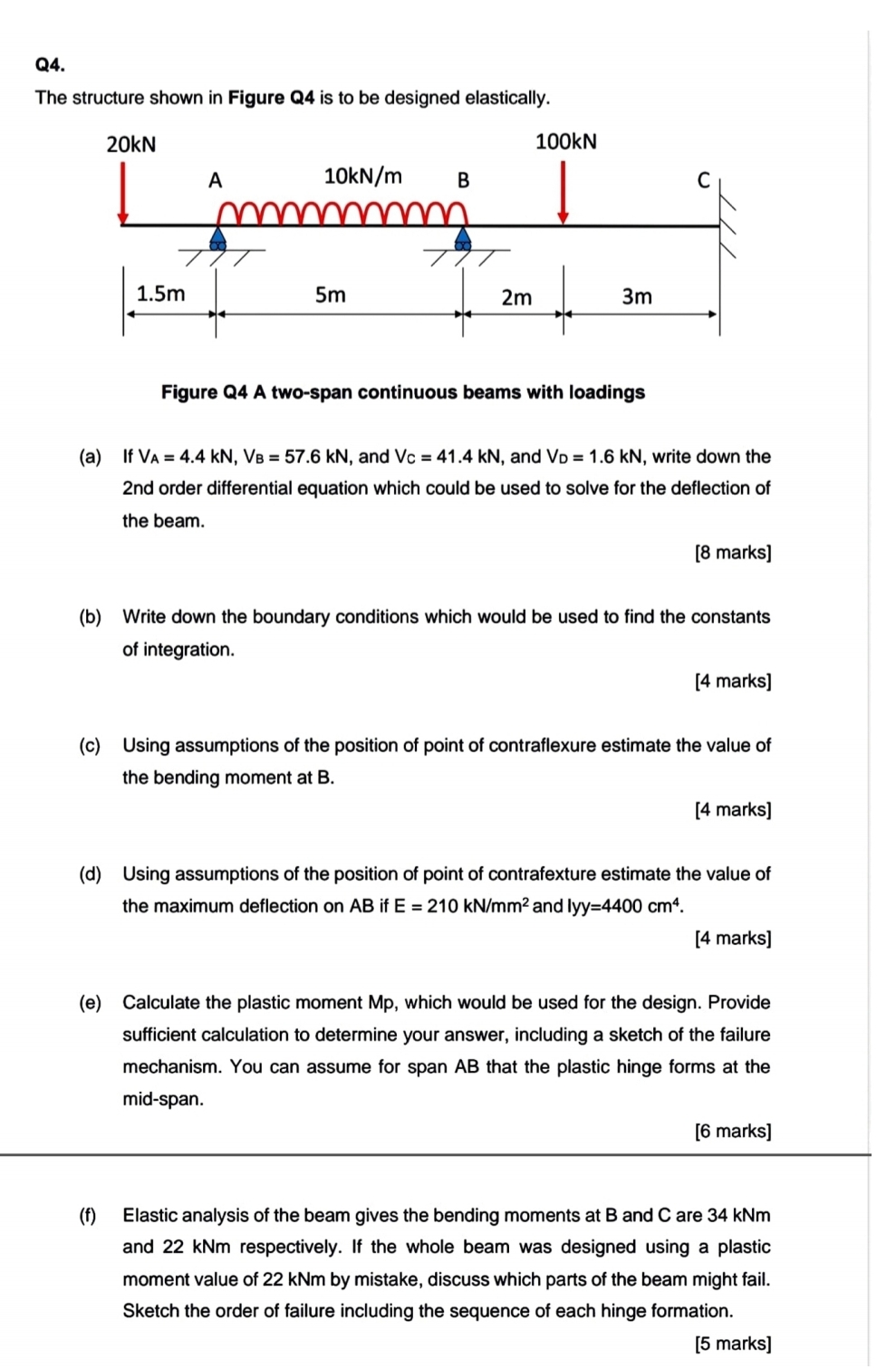 Q 4 . The structure shown in Figure Q 4 is to he