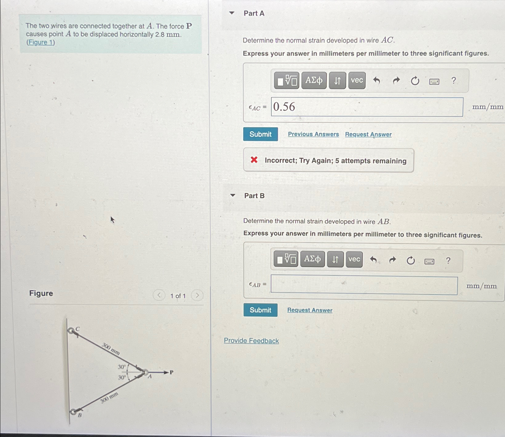 The two wires are connected together at A . The