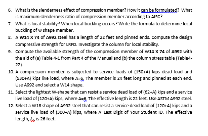 What is the slenderness effect of compression