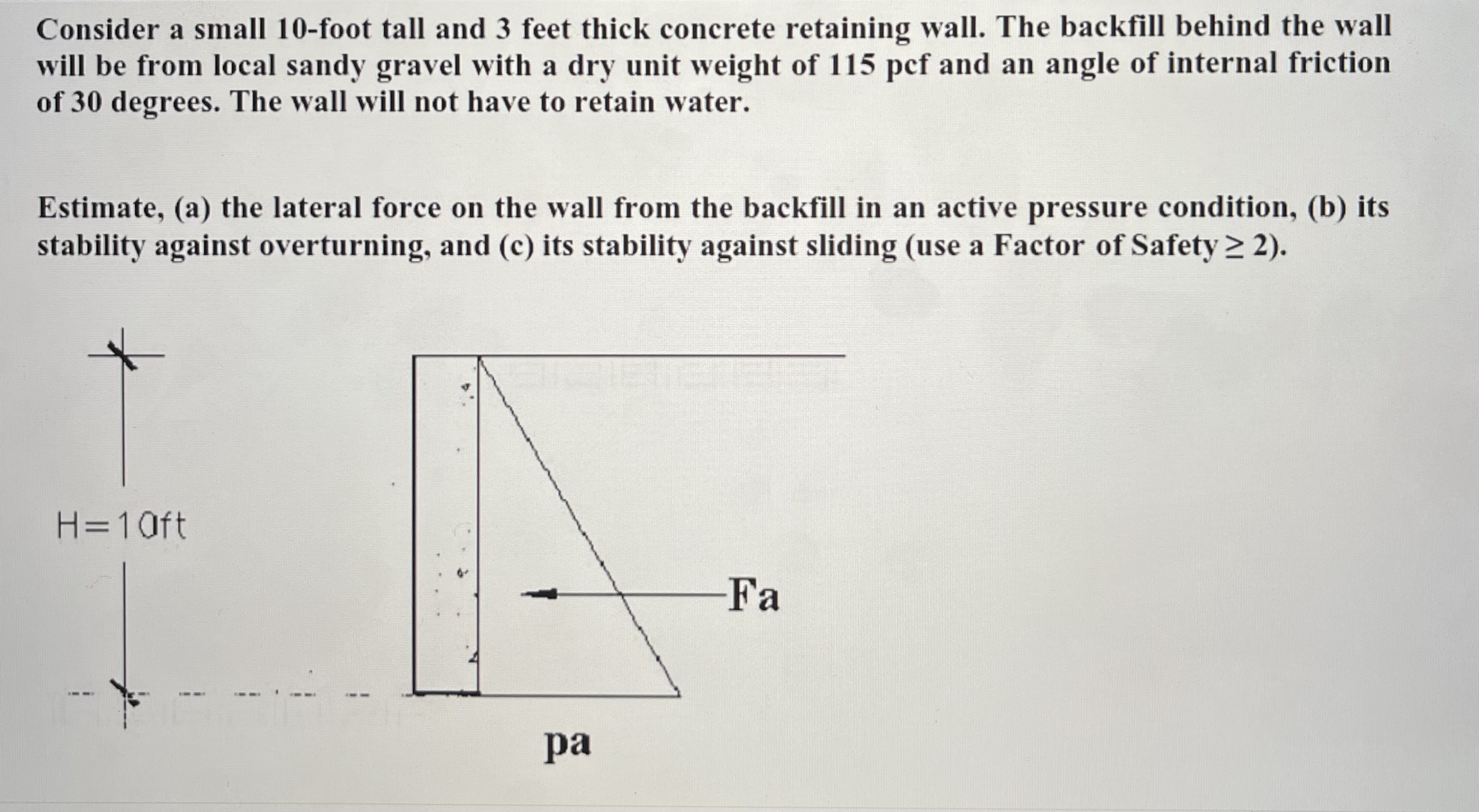 Consider a small 1 0 - foot tall and 3 feet thick