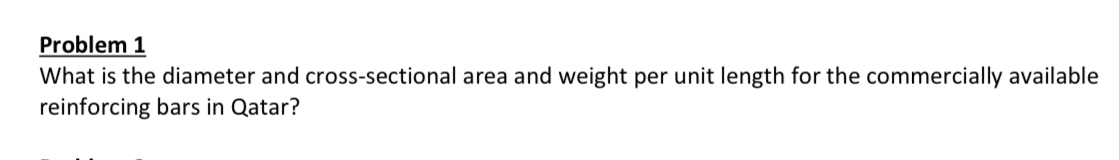 Problem 1 What is the diameter and cross -