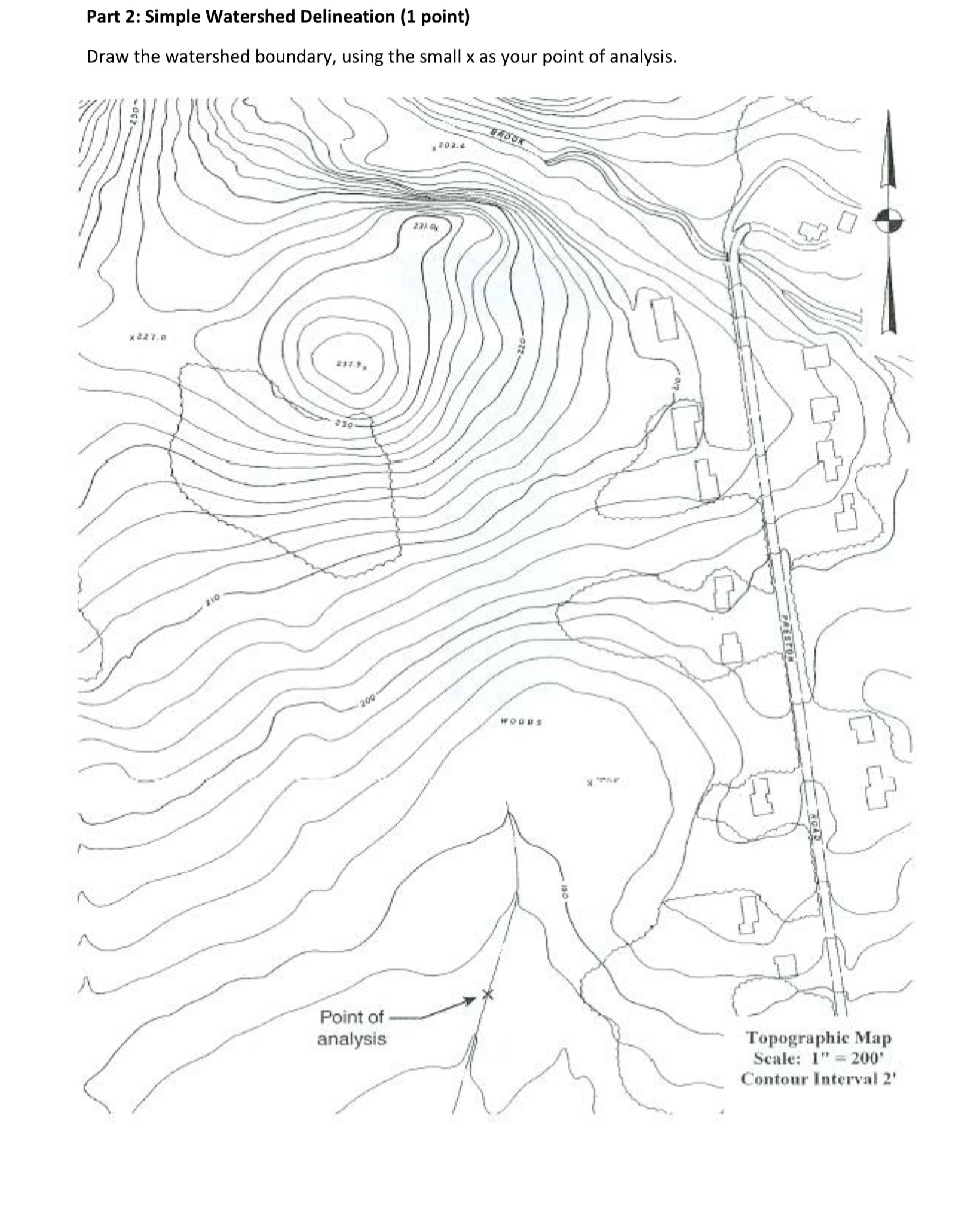 Part 2 : Simple Watershed Delineation ( 1 point )