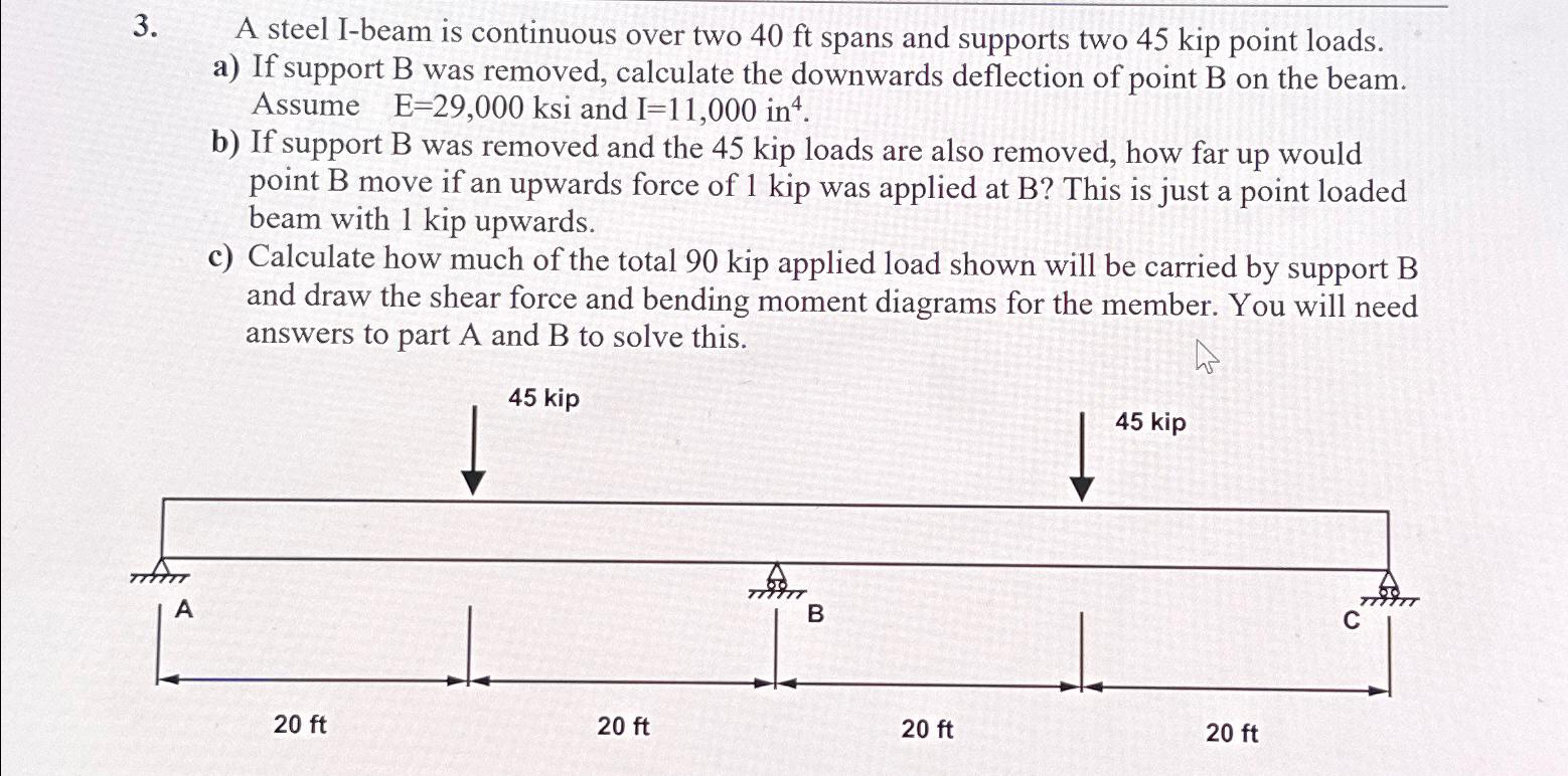 A steel I - beam is continuous over two 4 0 f t