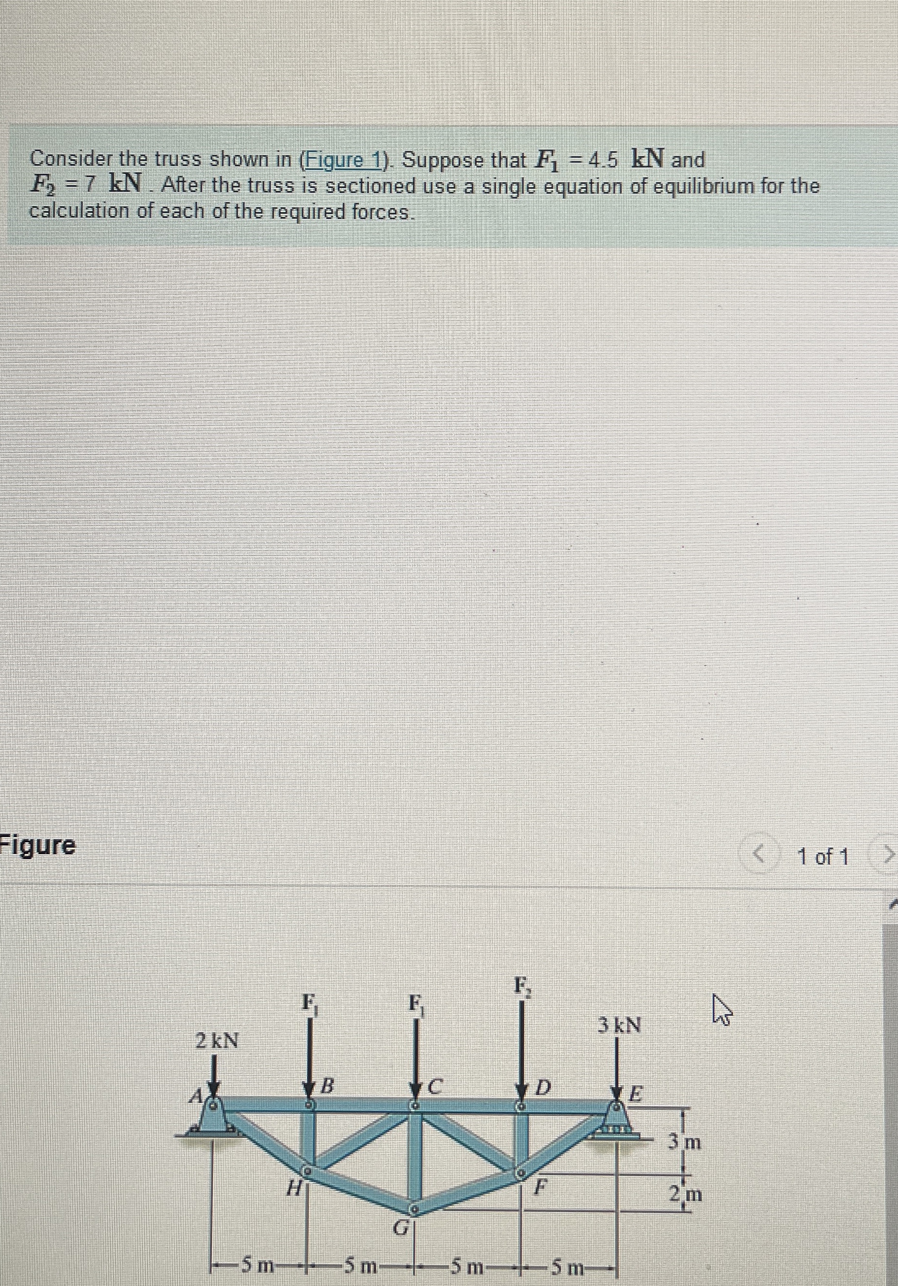 Consider the truss shown in ( Figure 1 ) .