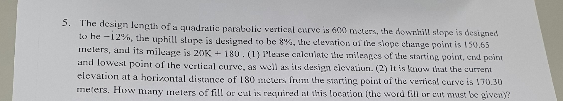 civil engineering survey The design length of a