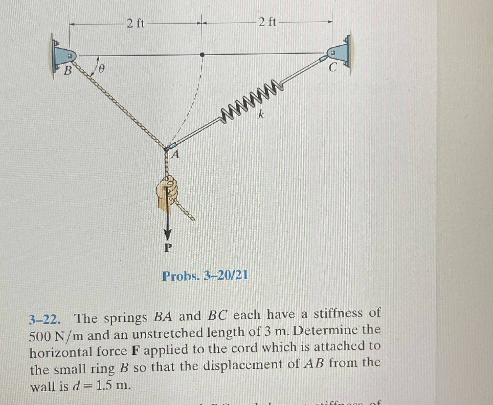 3 - 2 2 . The springs B A and B C each have a