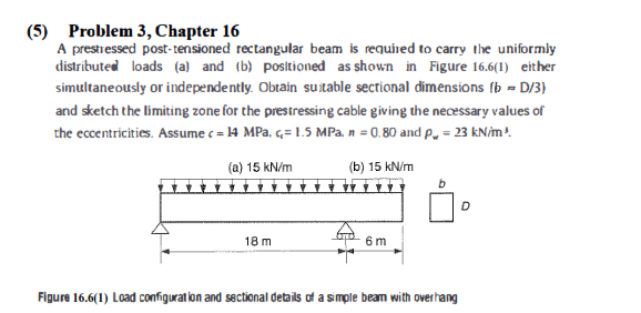 ( 5 ) Problem 3 , Chapter 1 6 A prestressed post