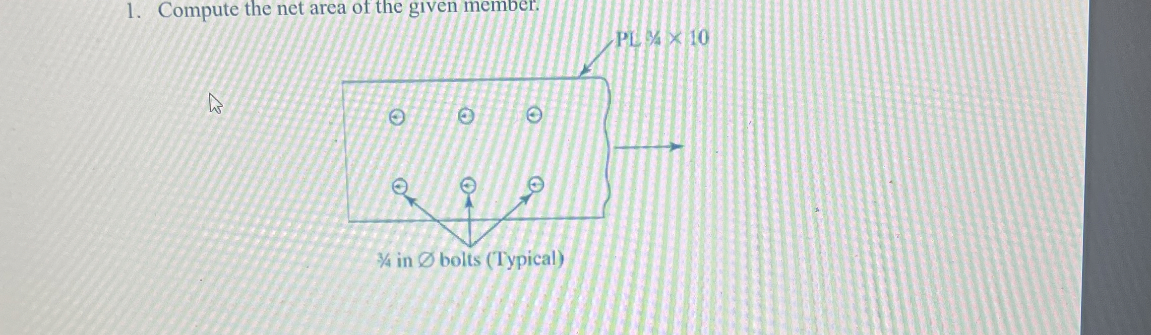 Compute the net area of the given member.