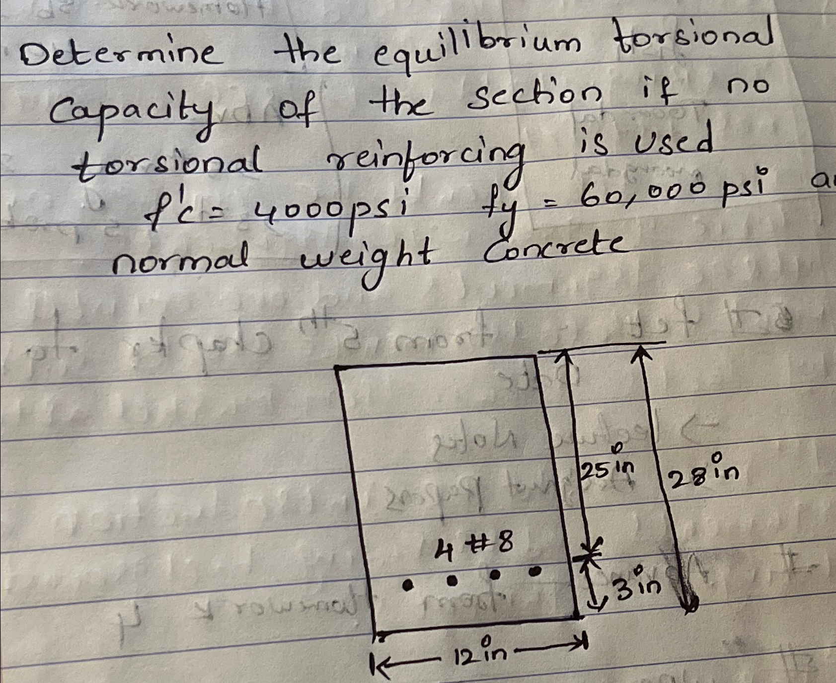 Determine the equilibrium torsional capacity of