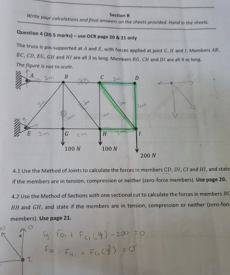 Section B Write your calculations and final