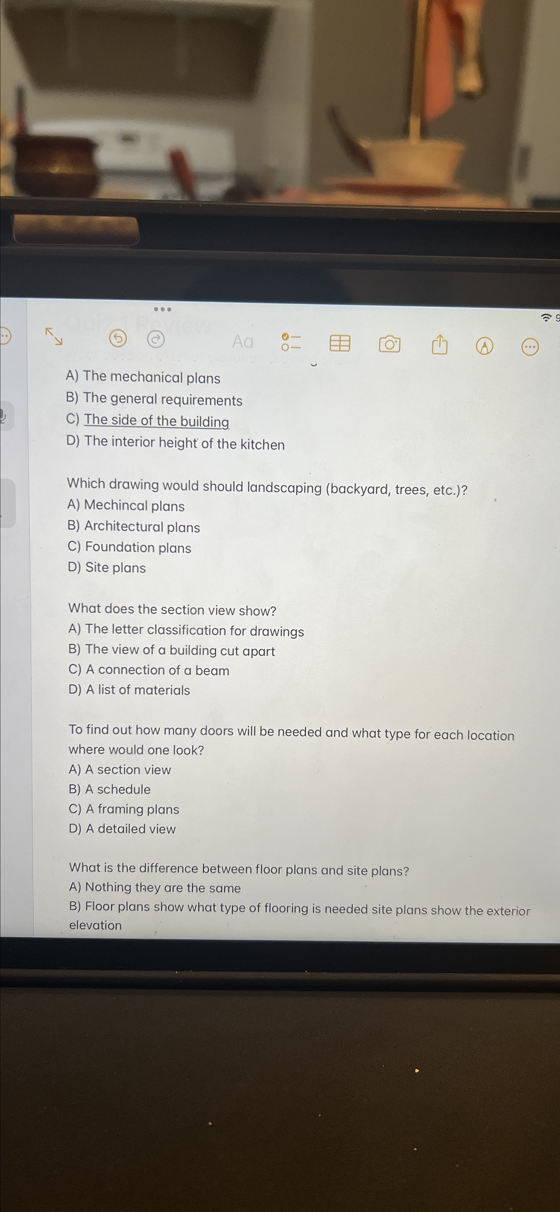 A ) The mechanical plans B ) The general