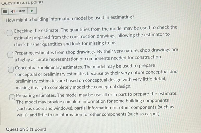 Yuestion ? ? ? ( 1 point ) Listen How might a