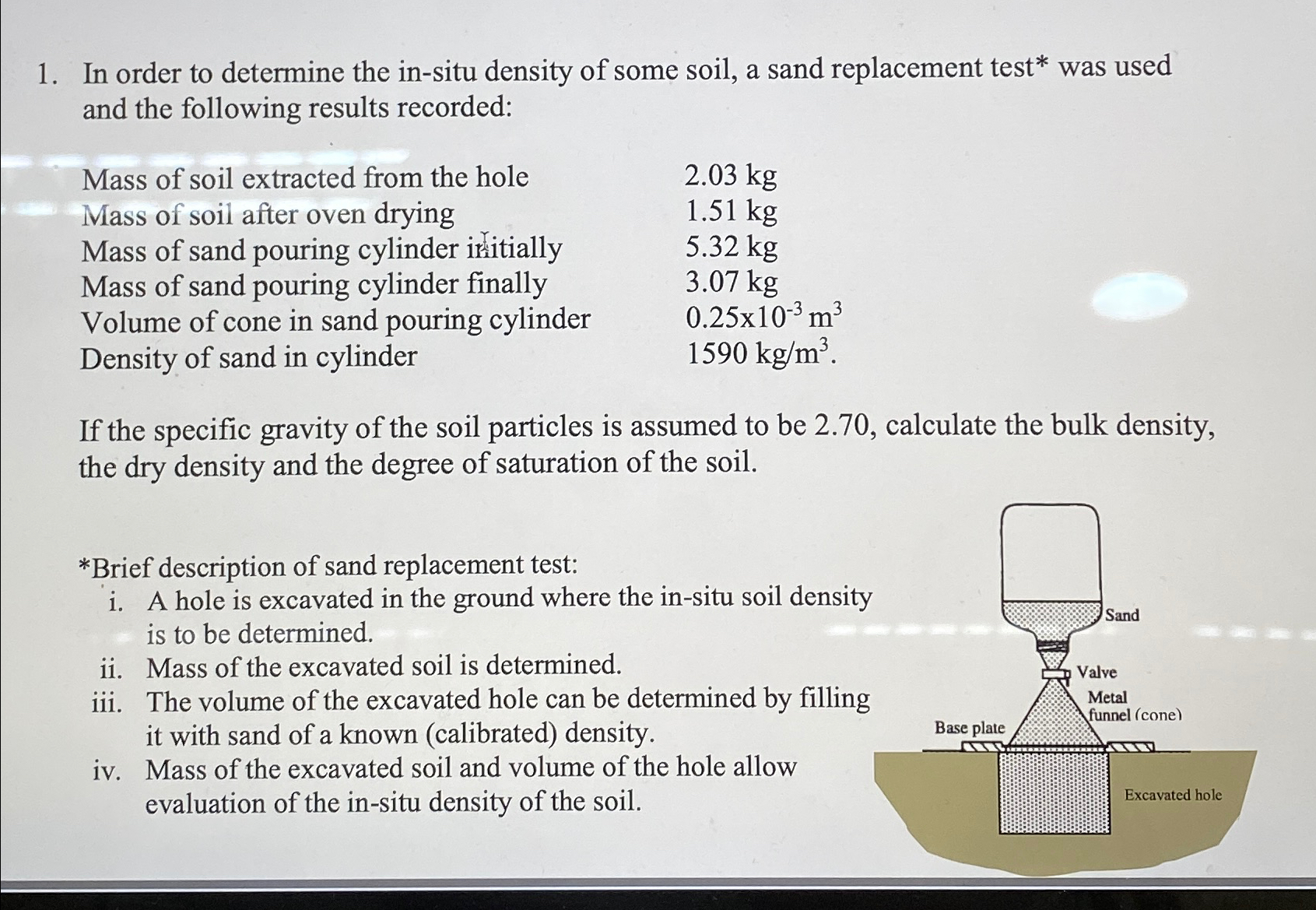 In order to determine the in - situ density of