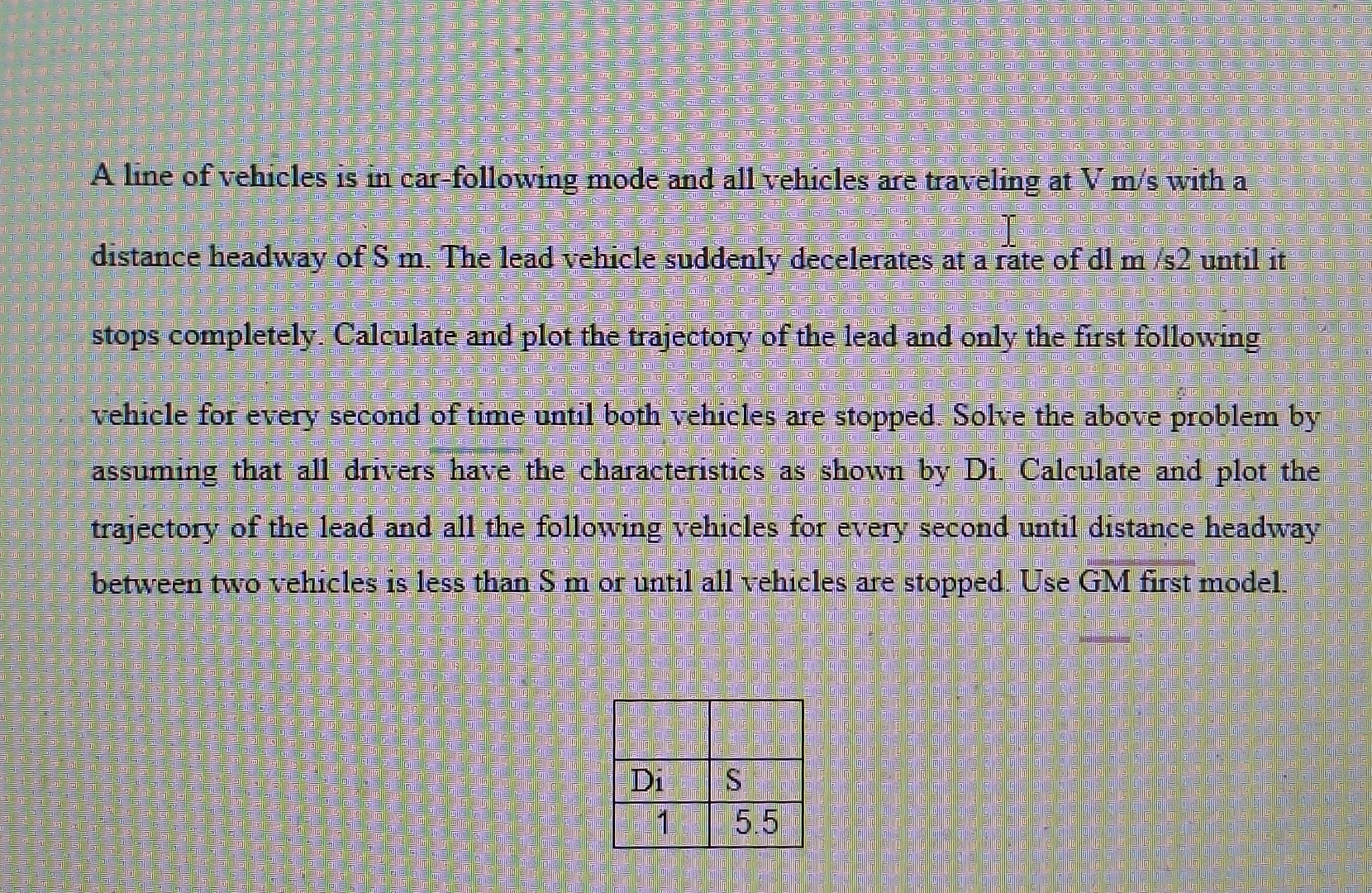 A line of vehicles is in car - following mode and