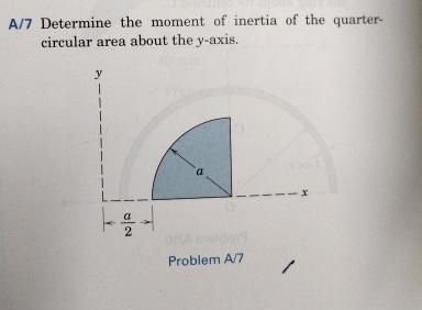 A / 7 Determine the moment of inertia of the