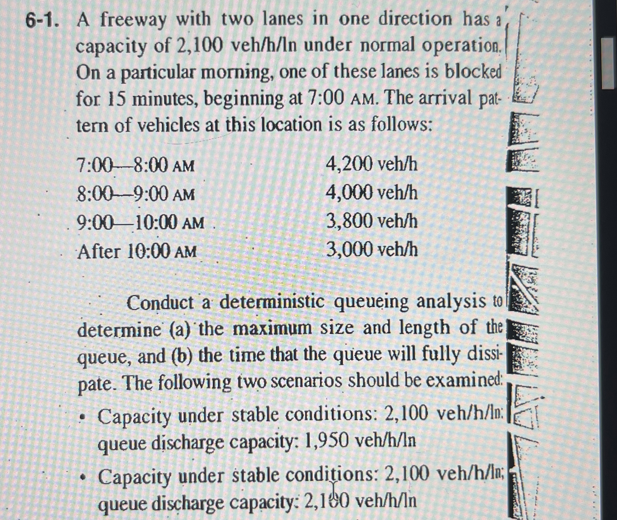 6 - 1 . A freeway with two lanes in one direction