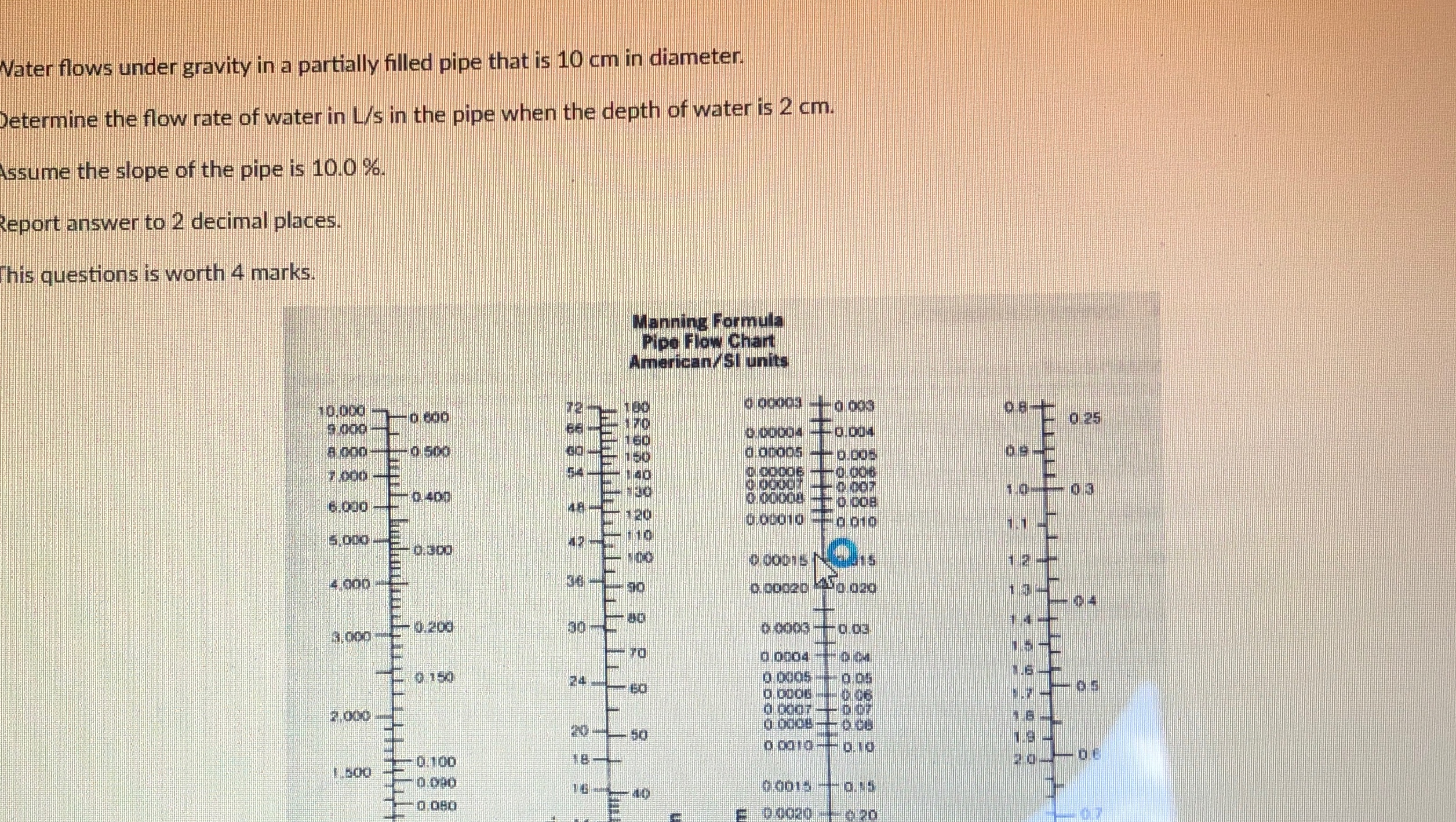 Nater flows under gravity in a partially filled