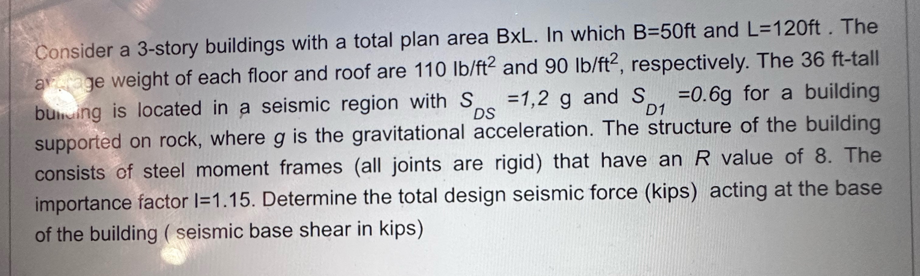 The correct solution is 3 2 1 kips. Please