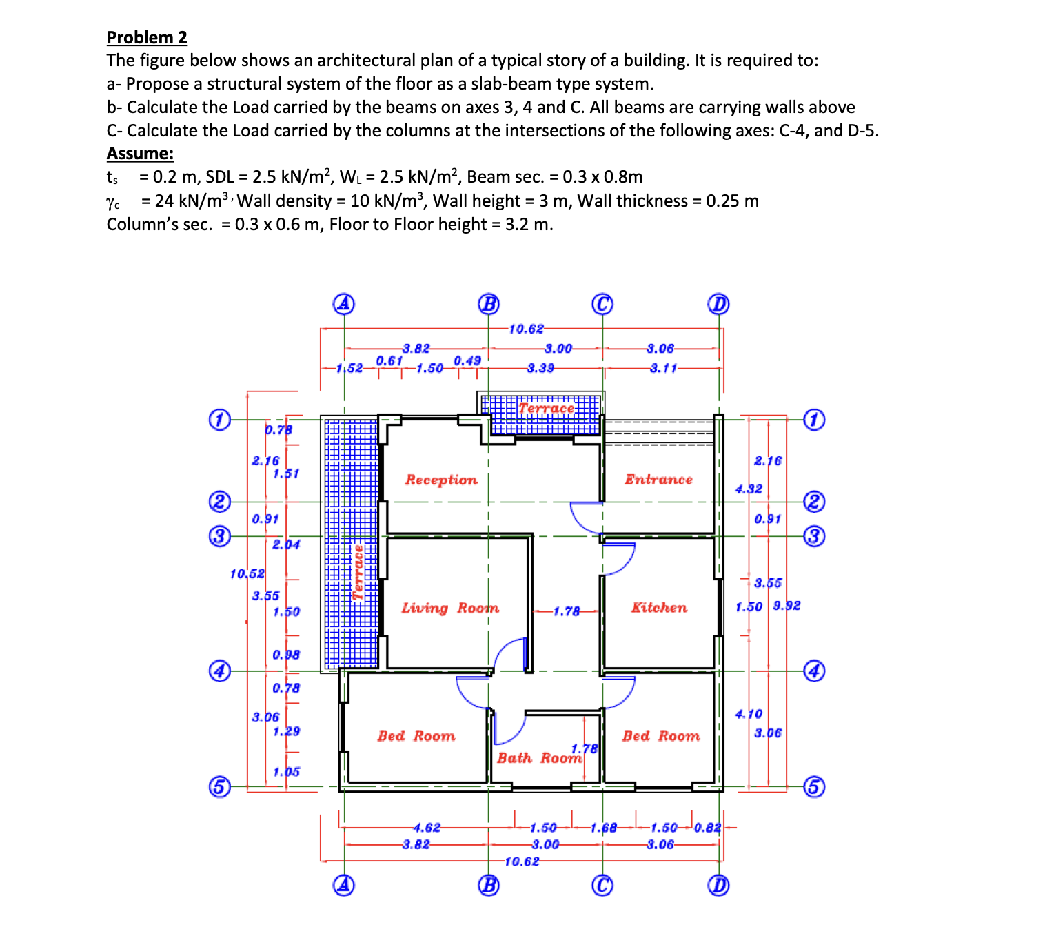 Problem 2 The figure below shows an architectural