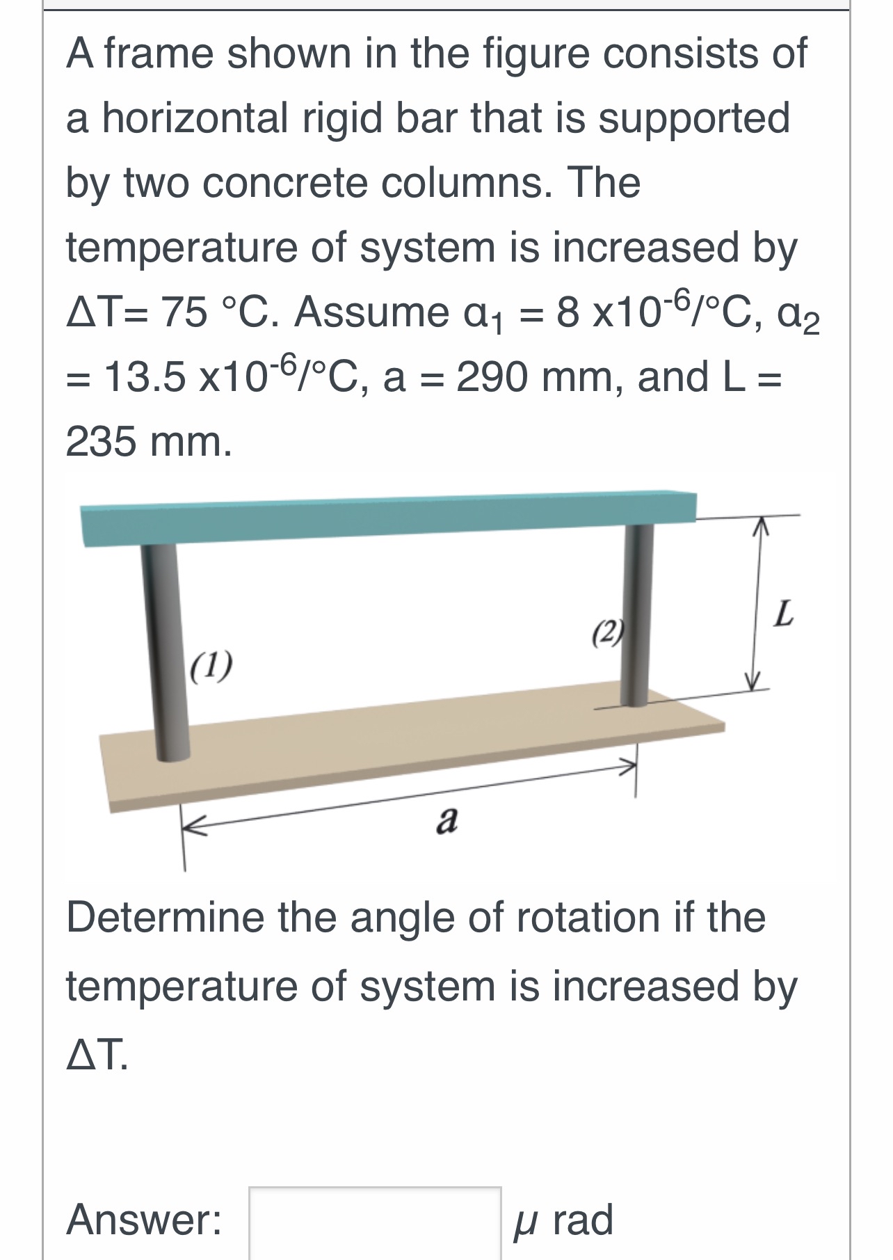 A frame shown in the figure consists of a