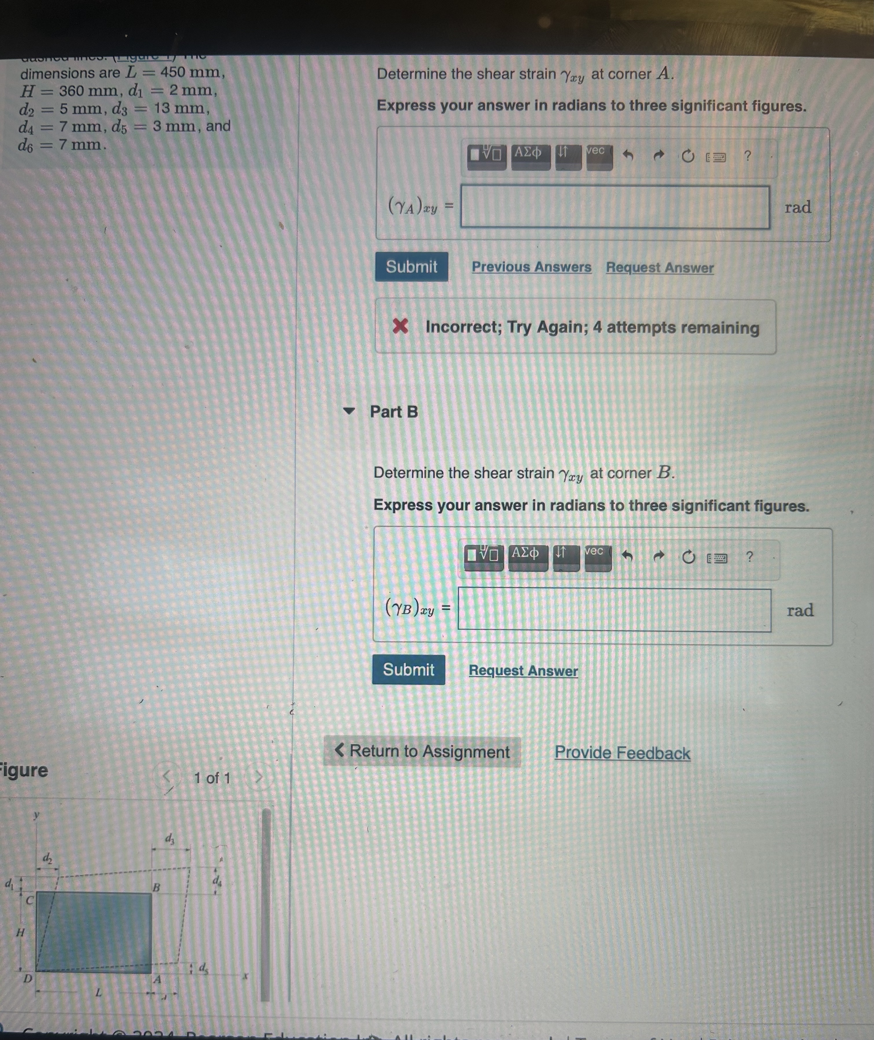 The plate distorts as shown by the dashed lines.