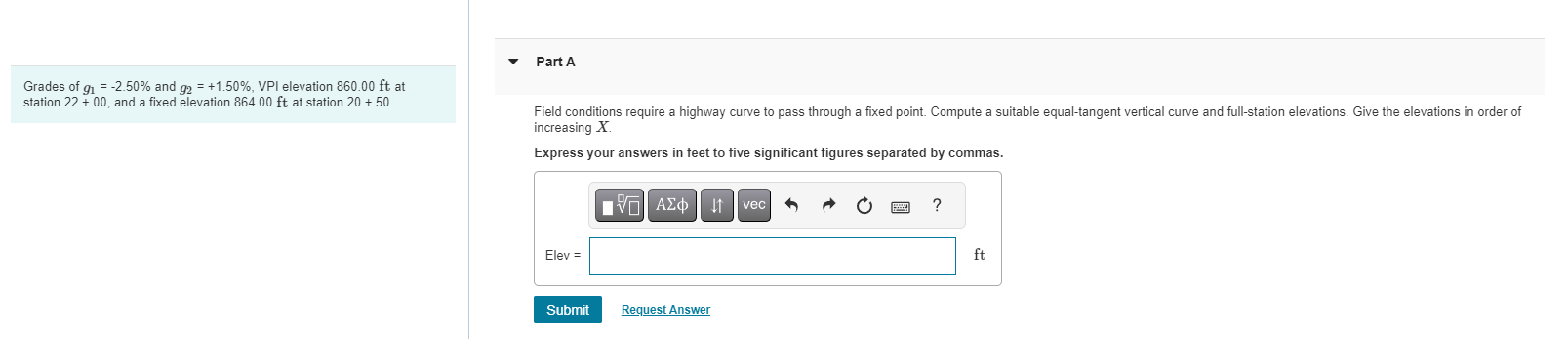 Grades of g 1 = - 2 . 5 0 % and g 2 = + 1 . 5 0 %