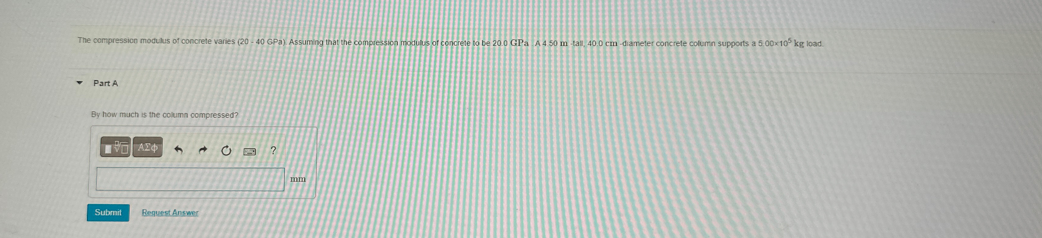 The compression modulus of concrete varies 2 0 -