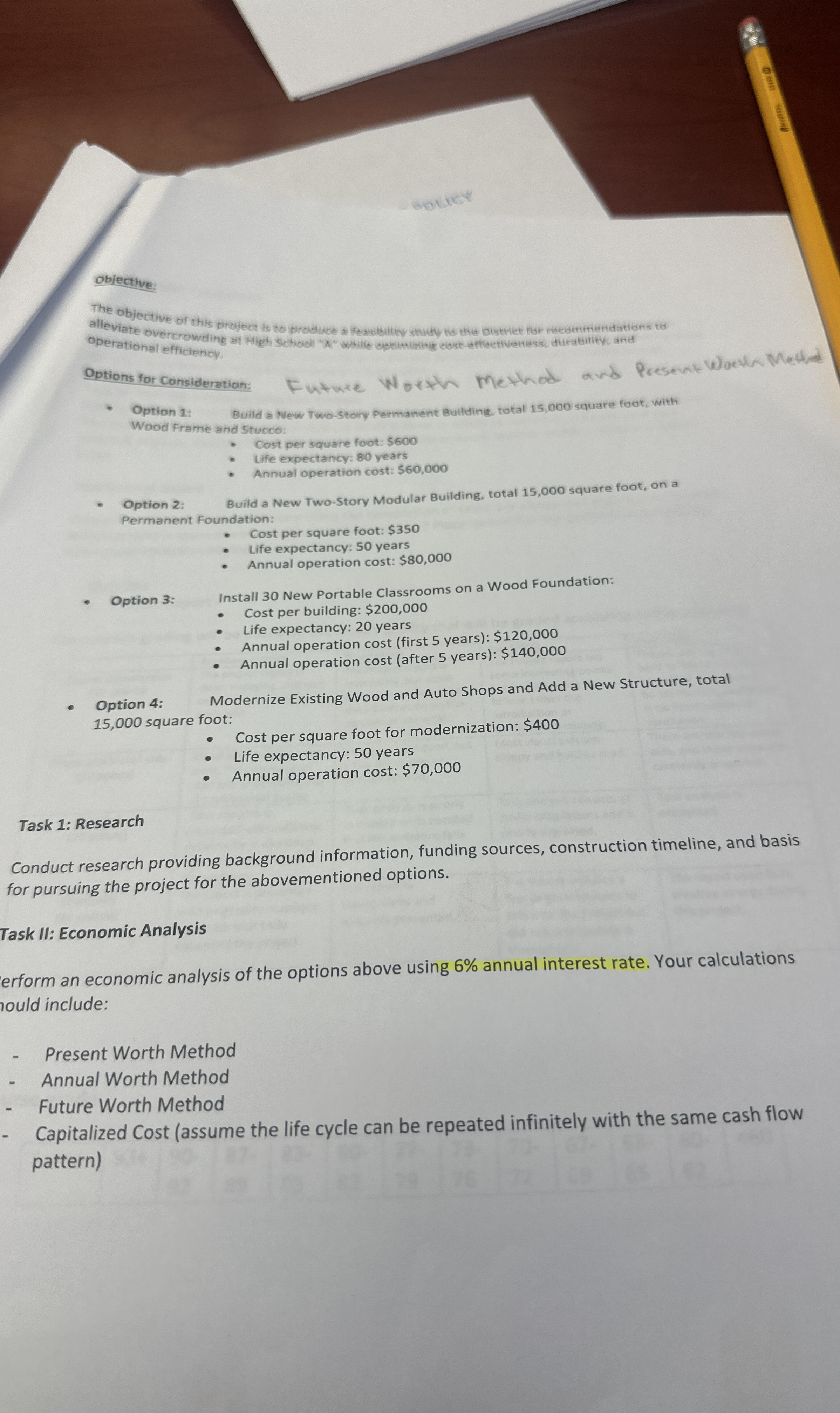 Objective: operational efficieticy Optionsfor