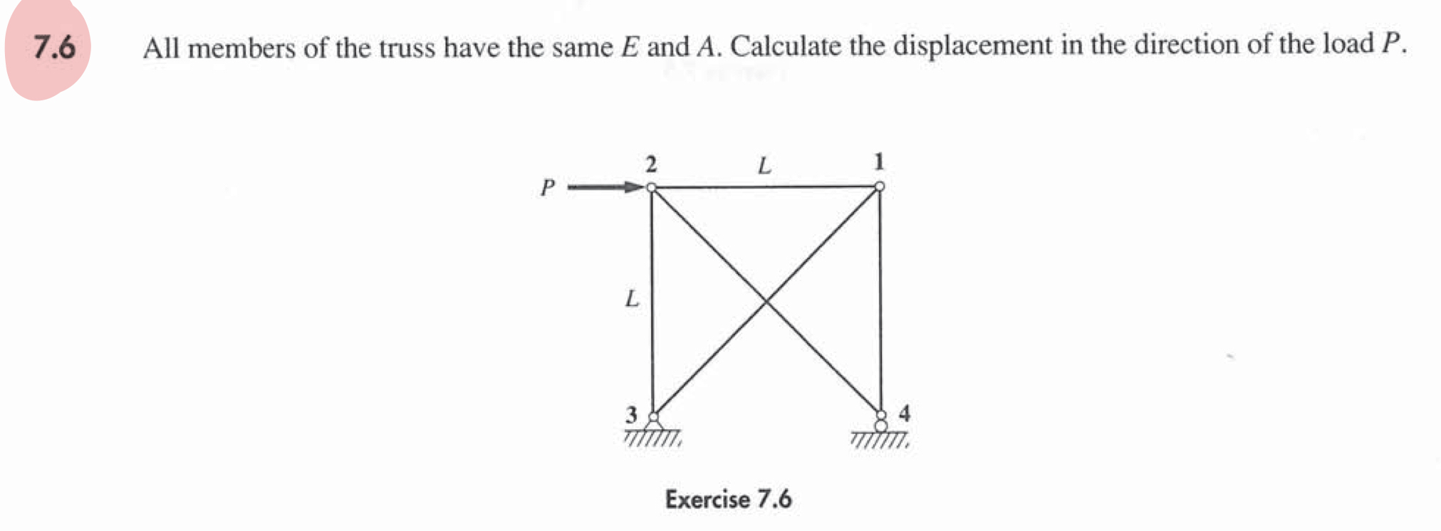 7 . 6 All members of the truss have the same E