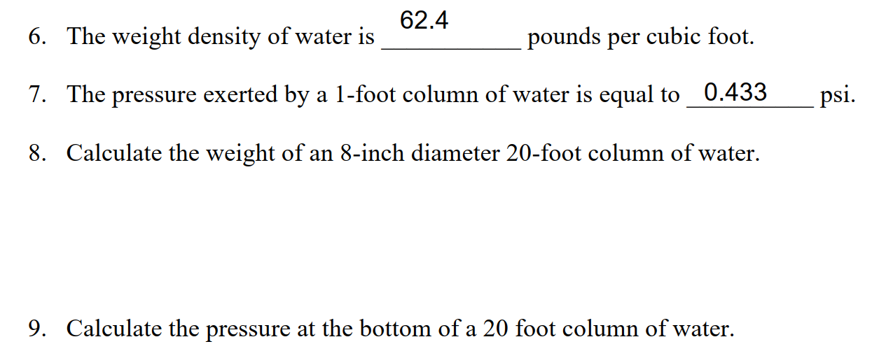 Calculate the weight of an 8 inch diameter 2 0