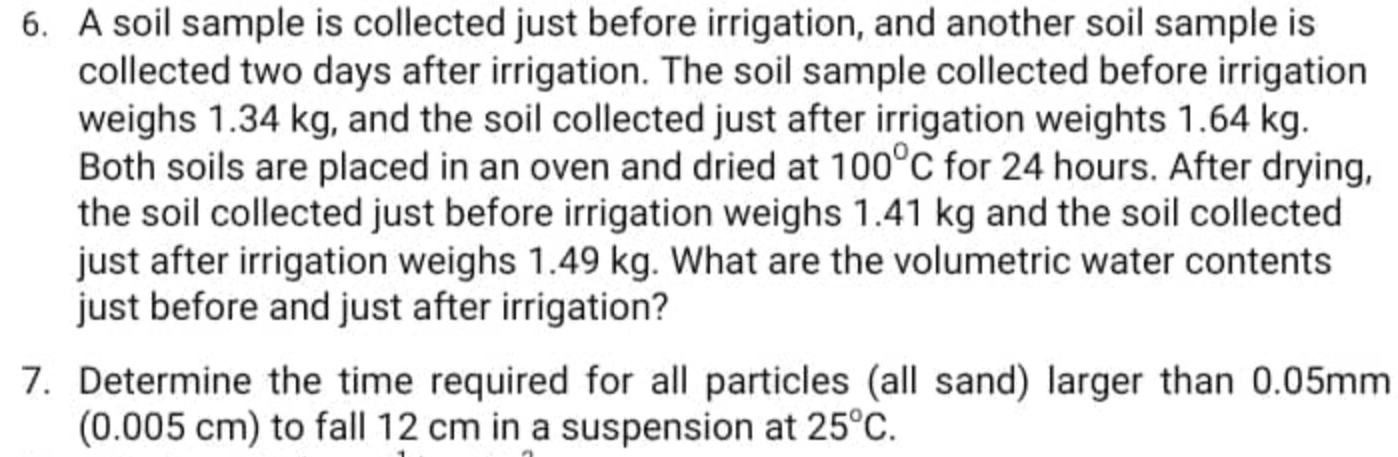 A soil sample is collected just before