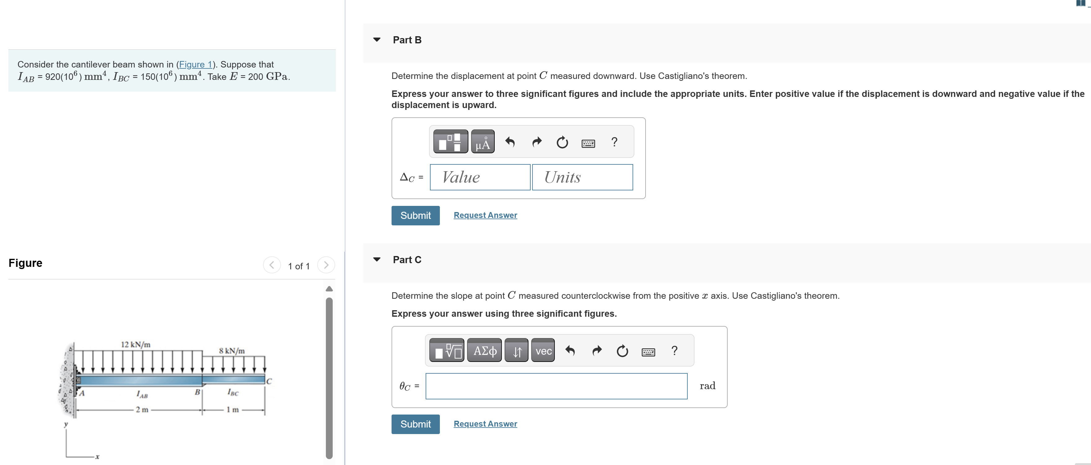 Part B Consider the cantilever beam shown in (